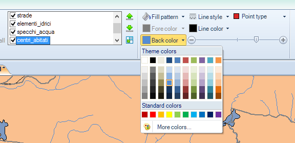 Layer back color options