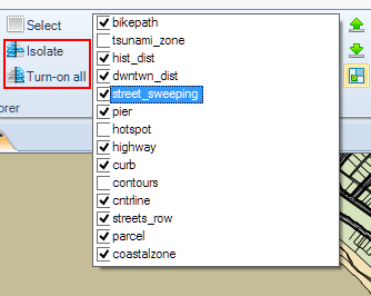 Turn on or off a layer in a a Map