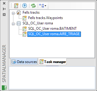 "Task manager" area in the application palette