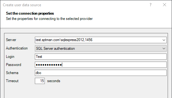 Define the Connection Parameters