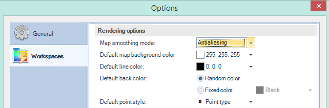 Default styles options