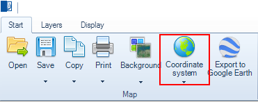 Assign a CRS to the Map button
