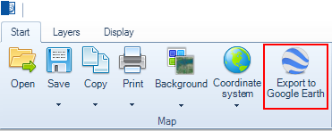 Export to Google Earth (KML/KMZ) button