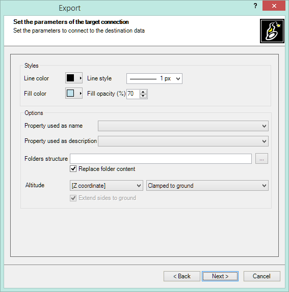 Data provider connection parameters