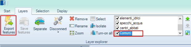 Exporting Features from Layer (whole Layer)