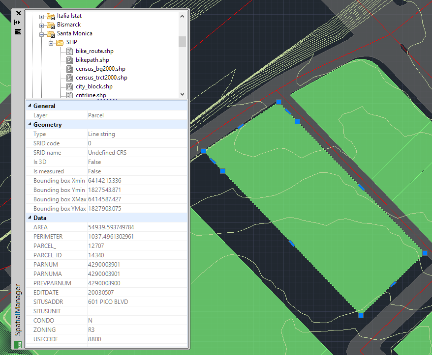 Entities data in the application palette