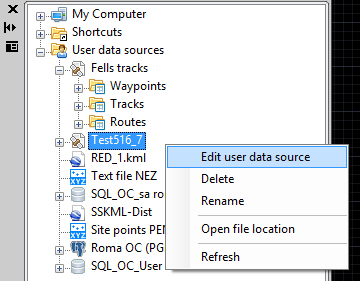 Edit a User Data Source