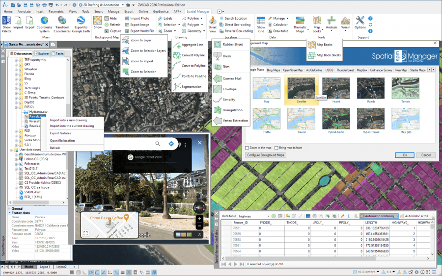 Spatial Manager™ for ZWCAD preview screen