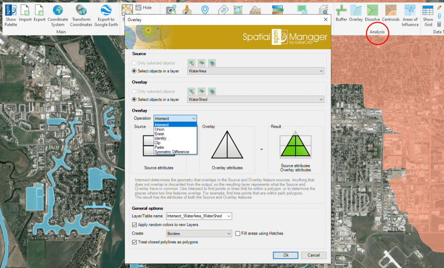 Performing GIS Analysis in the drawing